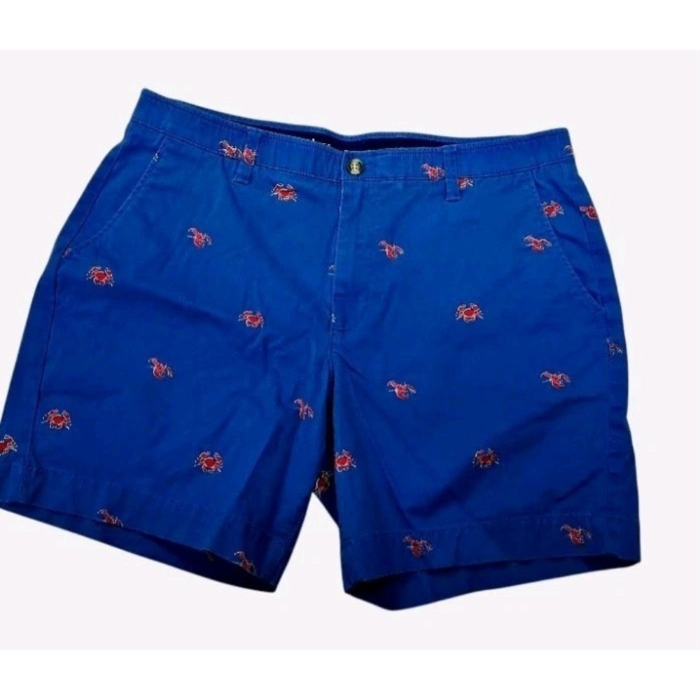 Blue And Red Crab Crown & Ivy Motion Flex Cotton Shorts Women's Waist 38 Size 16